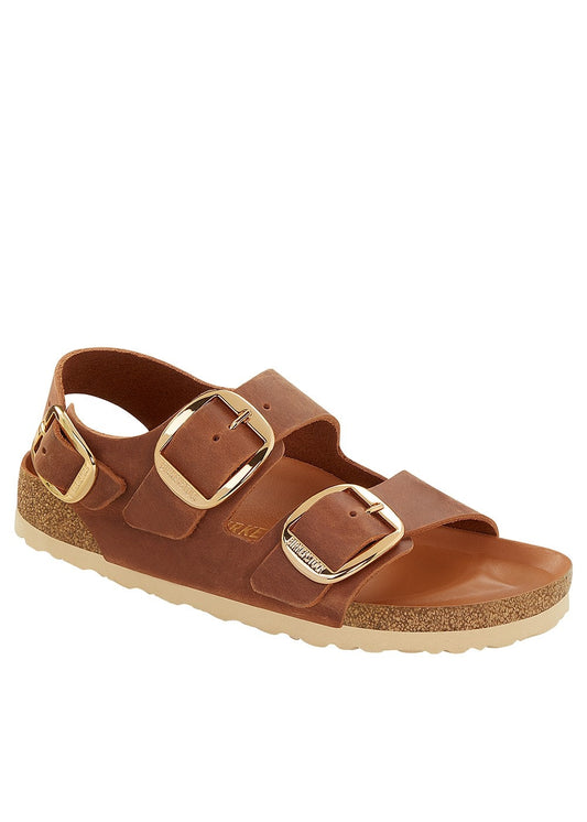 Milano Big Buckle Sandals - Cognac - 1