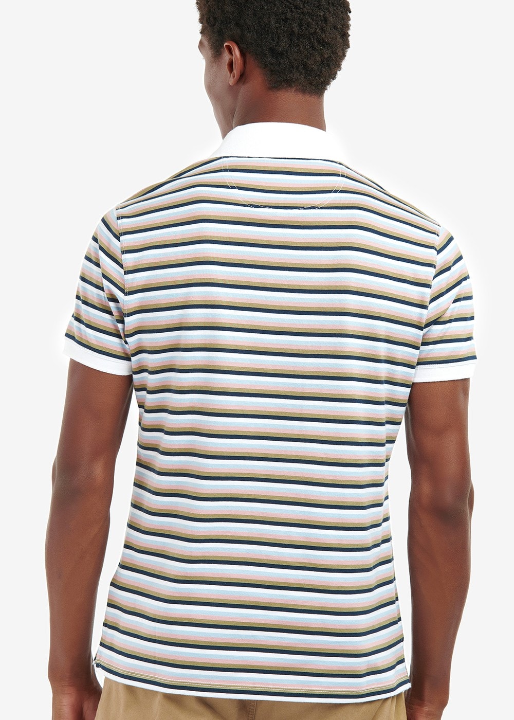 Sandown Striped Polo Shirt - White - 5