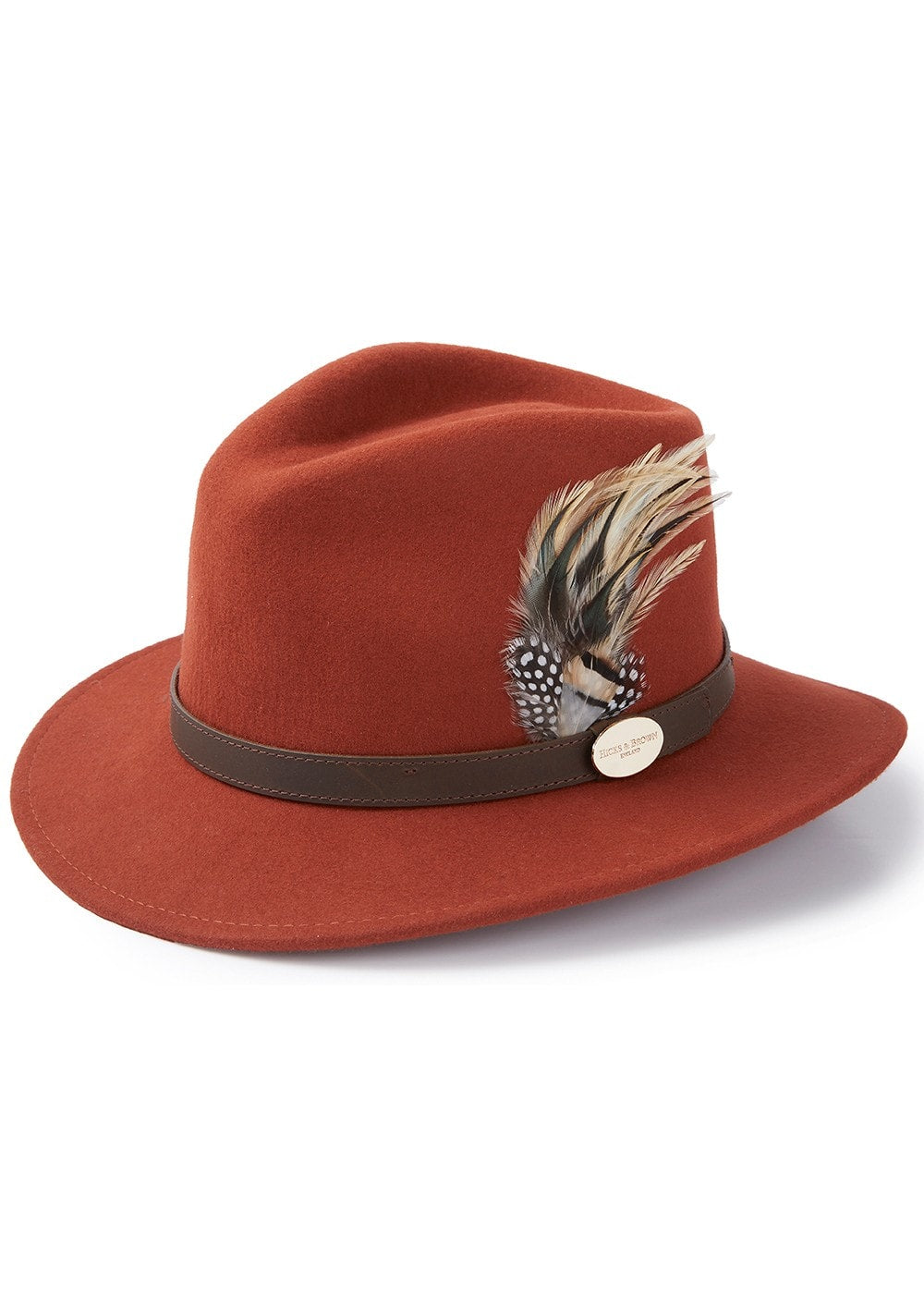 Suffolk Fedora Fawn Side Feather - Cinnamon - 1