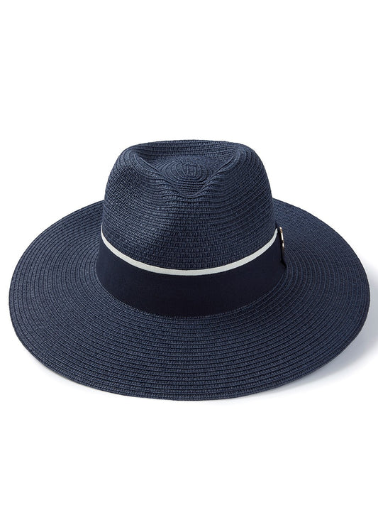 Hemley Wide Brim Fedora - Navy - 1