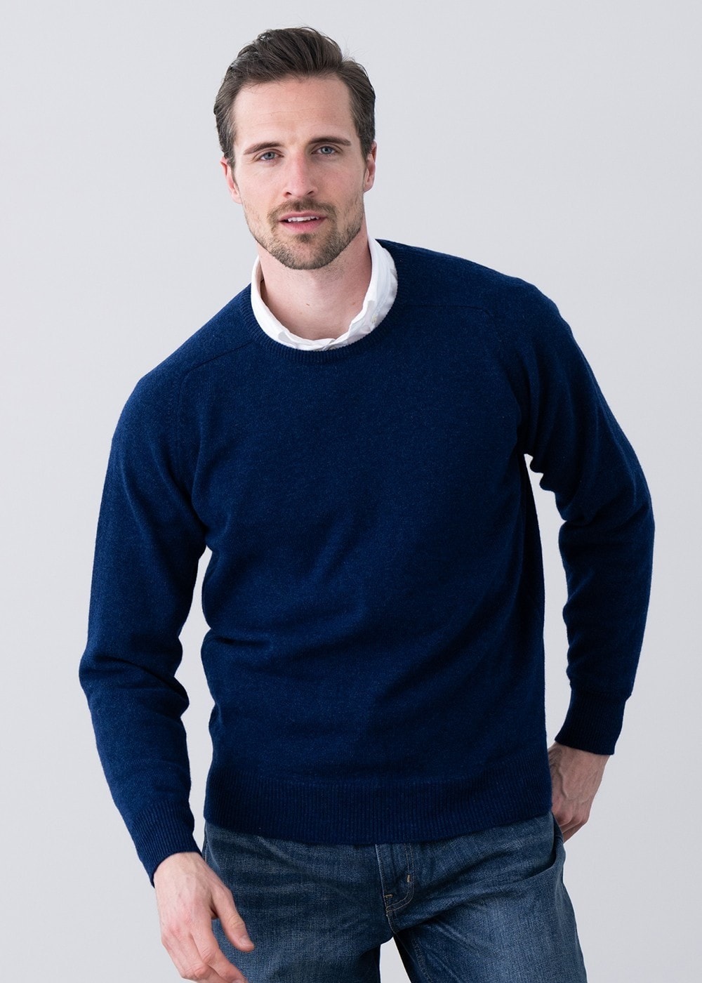 Leven 2 Ply Lambswool Crew Neck - Regatta - 1