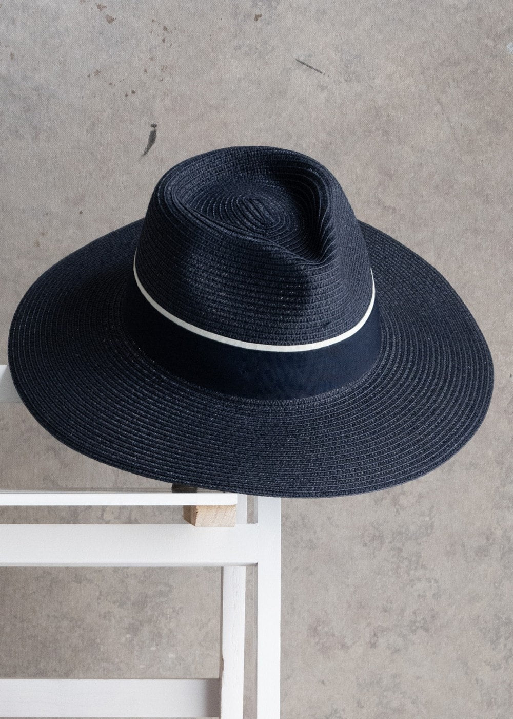 Hemley Wide Brim Fedora - Navy - 3