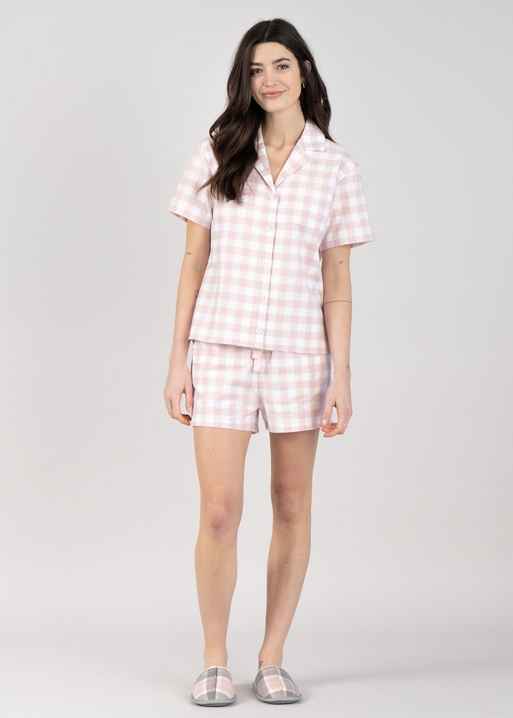 Etta Pyjama Set - Light Pink Gingham - 3