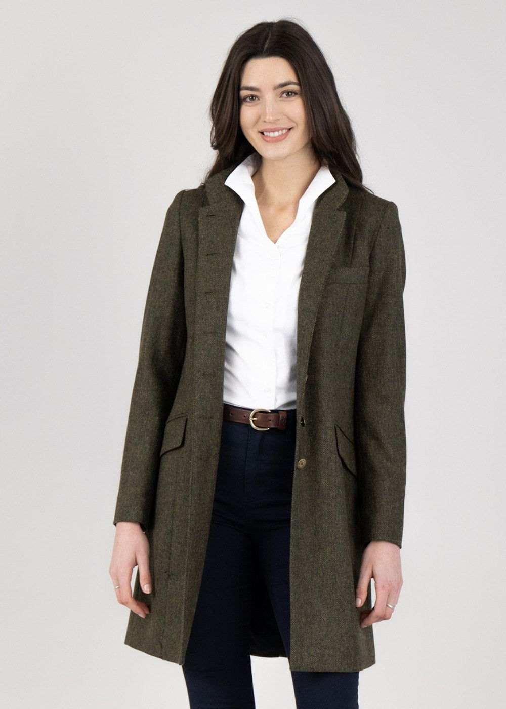 Alexandra Coat - Olive and Navy - 3