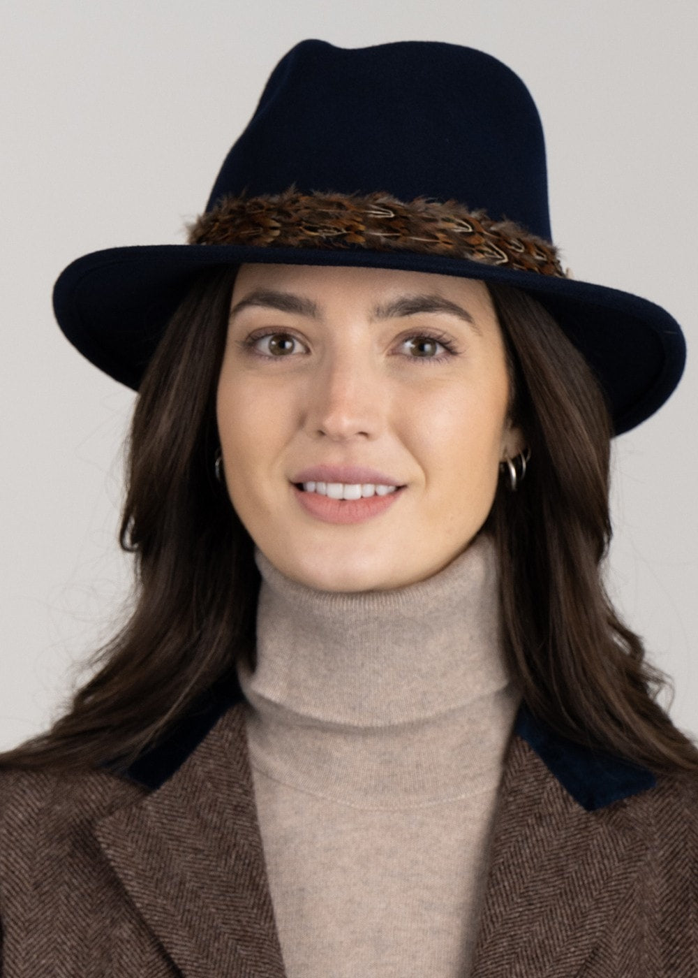 Suffolk Fedora Bronze Wrap - Navy - 1