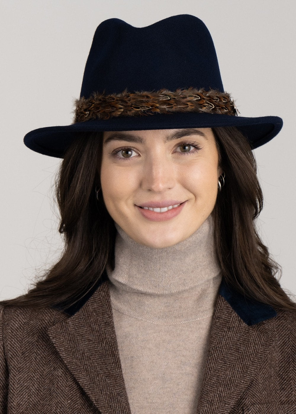 Suffolk Fedora Bronze Wrap - Navy - 2