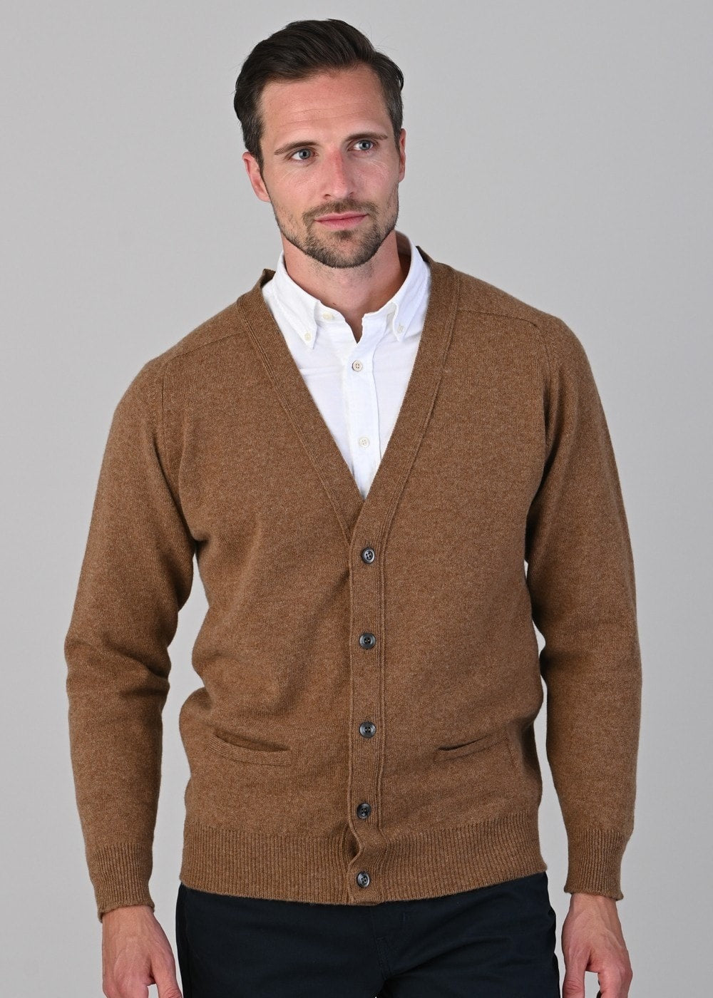 Leven 2 Ply Lambswool Cardigan - Driftwood - 2