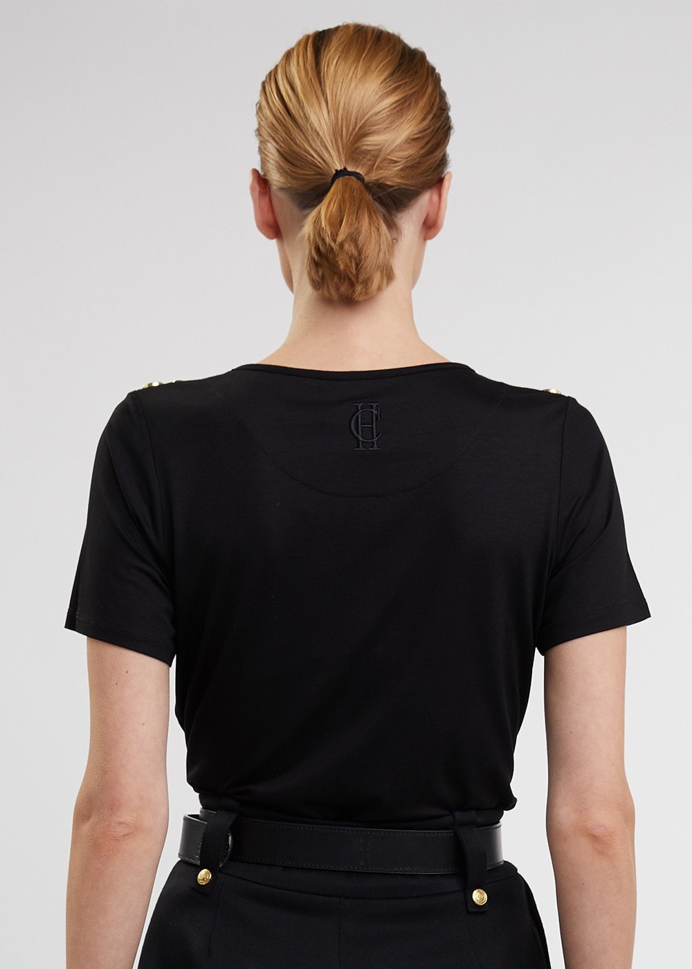 Relax Fit Crew Neck T-Shirt - Black - 4