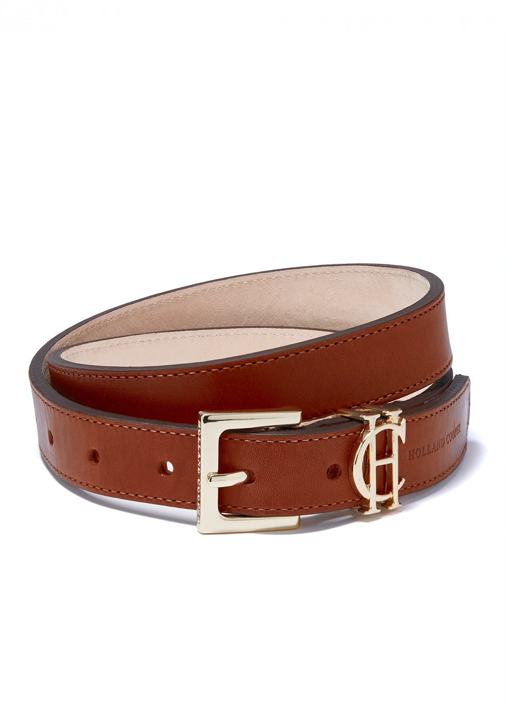 Slim Logo Belt - Tan - 1