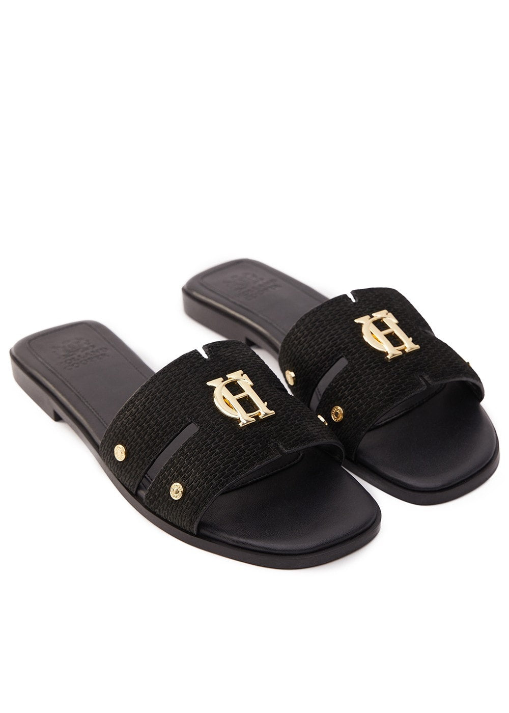 Monogram Slides - Black Suede - 1