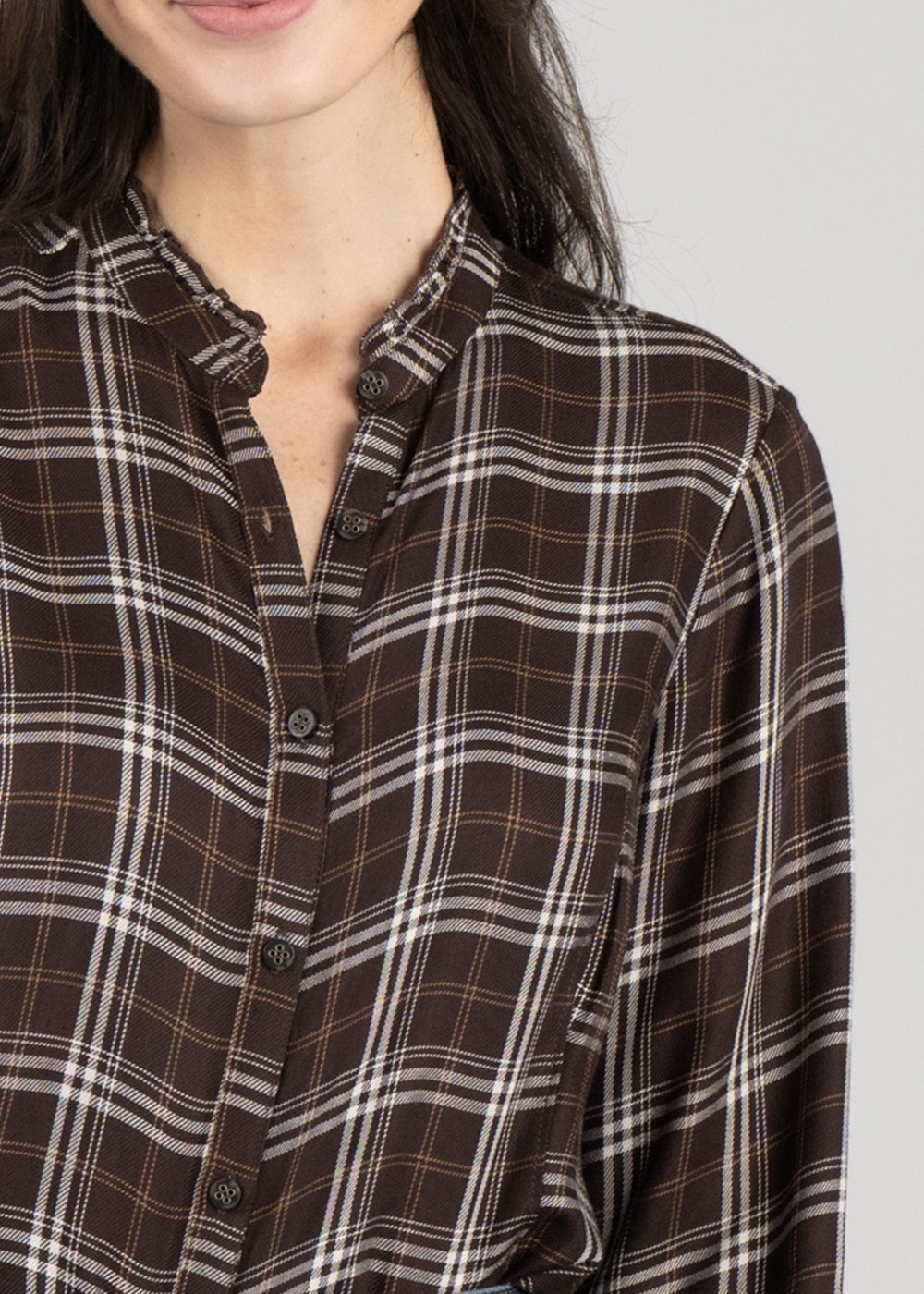 Clarion Blouse - Mole Plaid - 5