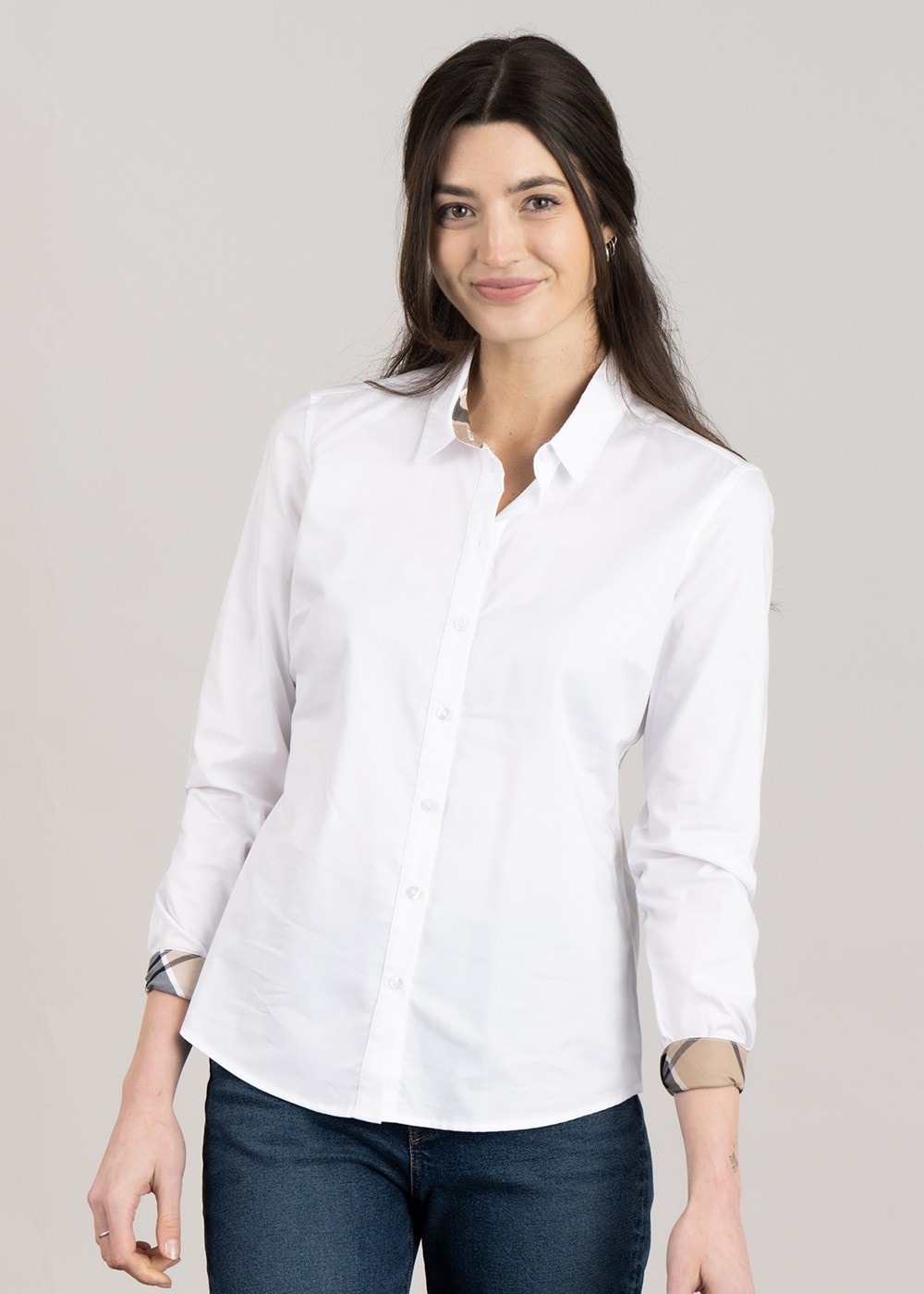 Derwent Shirt - White and Fawn - 2