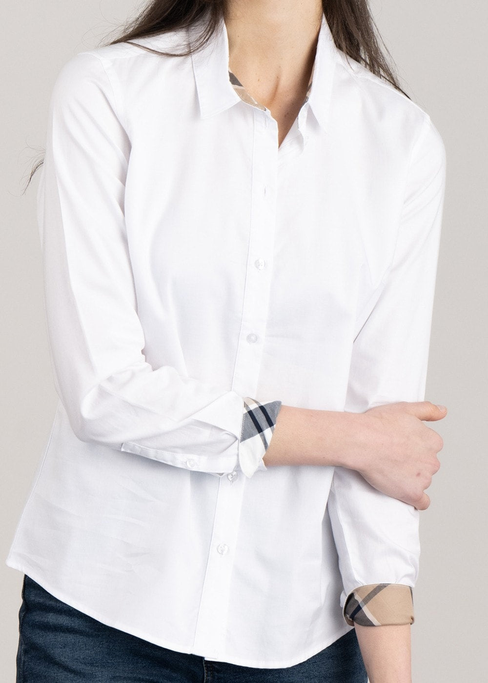 Derwent Shirt - White and Fawn - 3