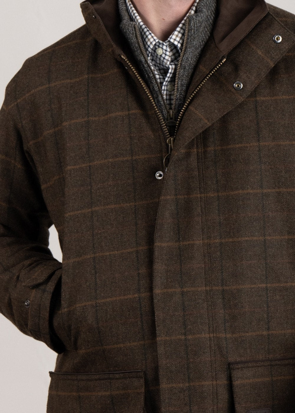 Wool Beaconsfield Jacket - Burnhill Brown Check - 4