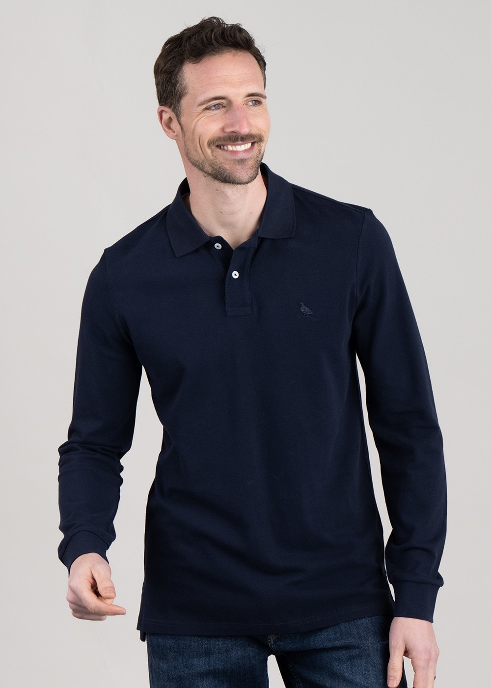 St Ives Long Sleeved Polo Shirt - Navy - 3