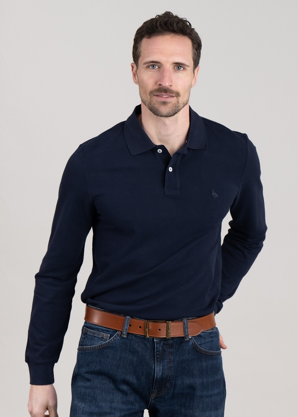 St Ives Long Sleeved Polo Shirt - Navy - 4