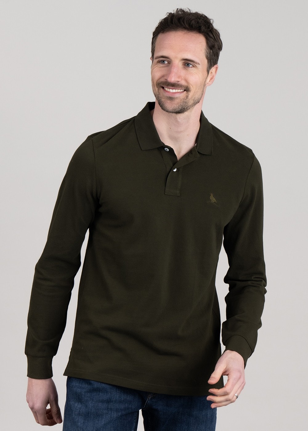 St Ives Long Sleeved Polo Shirt - Forest - 1