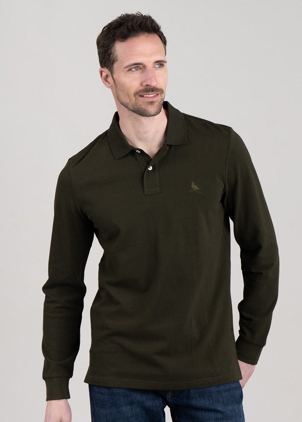 St Ives Long Sleeved Polo Shirt - Forest - 2