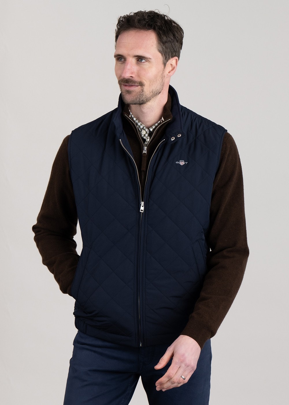 Quilted Windcheater Vest - Evening Blue - 3