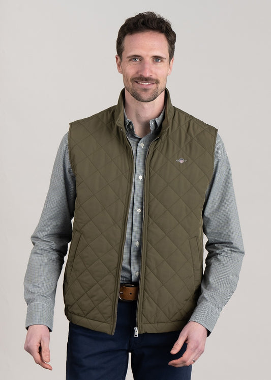 Quilted Windcheater Vest - Juniper Green - 1