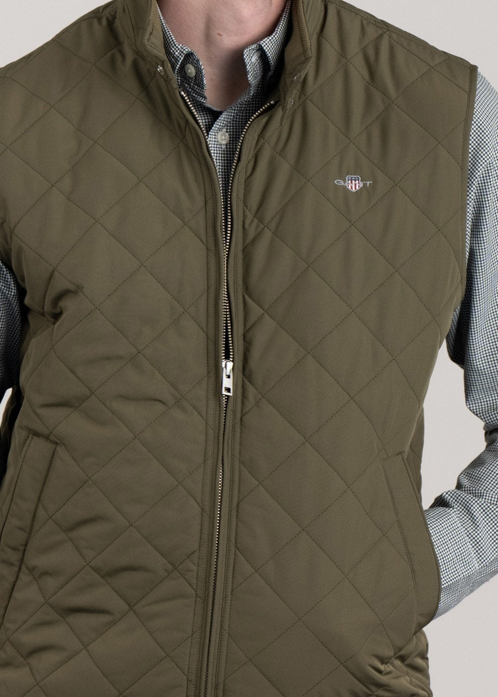 Quilted Windcheater Vest - Juniper Green - 4