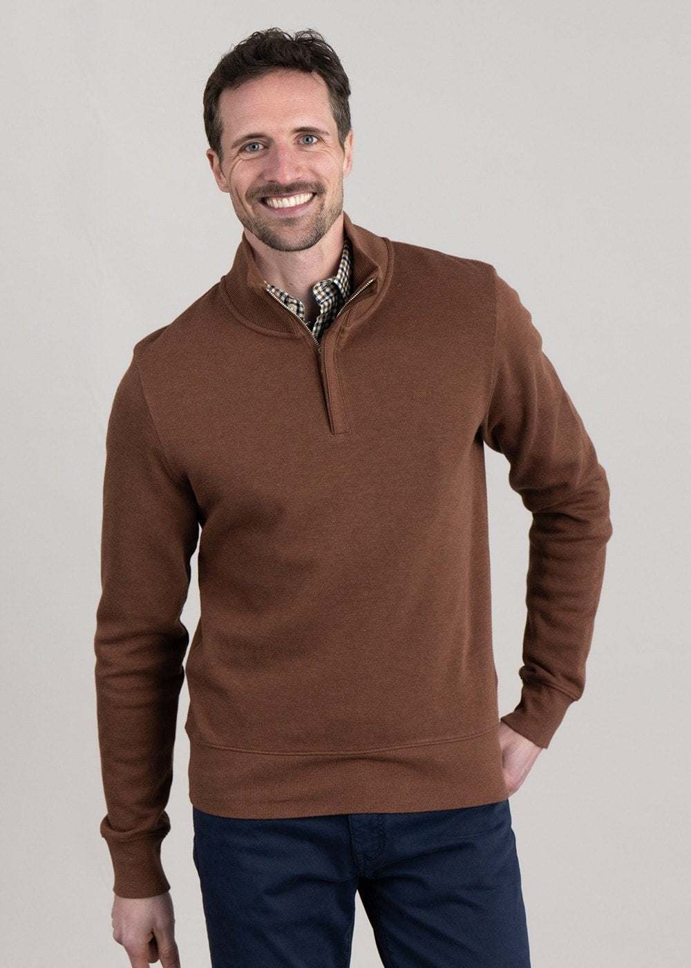 Sacker Rib Half Zip - Weathered Brown - 3