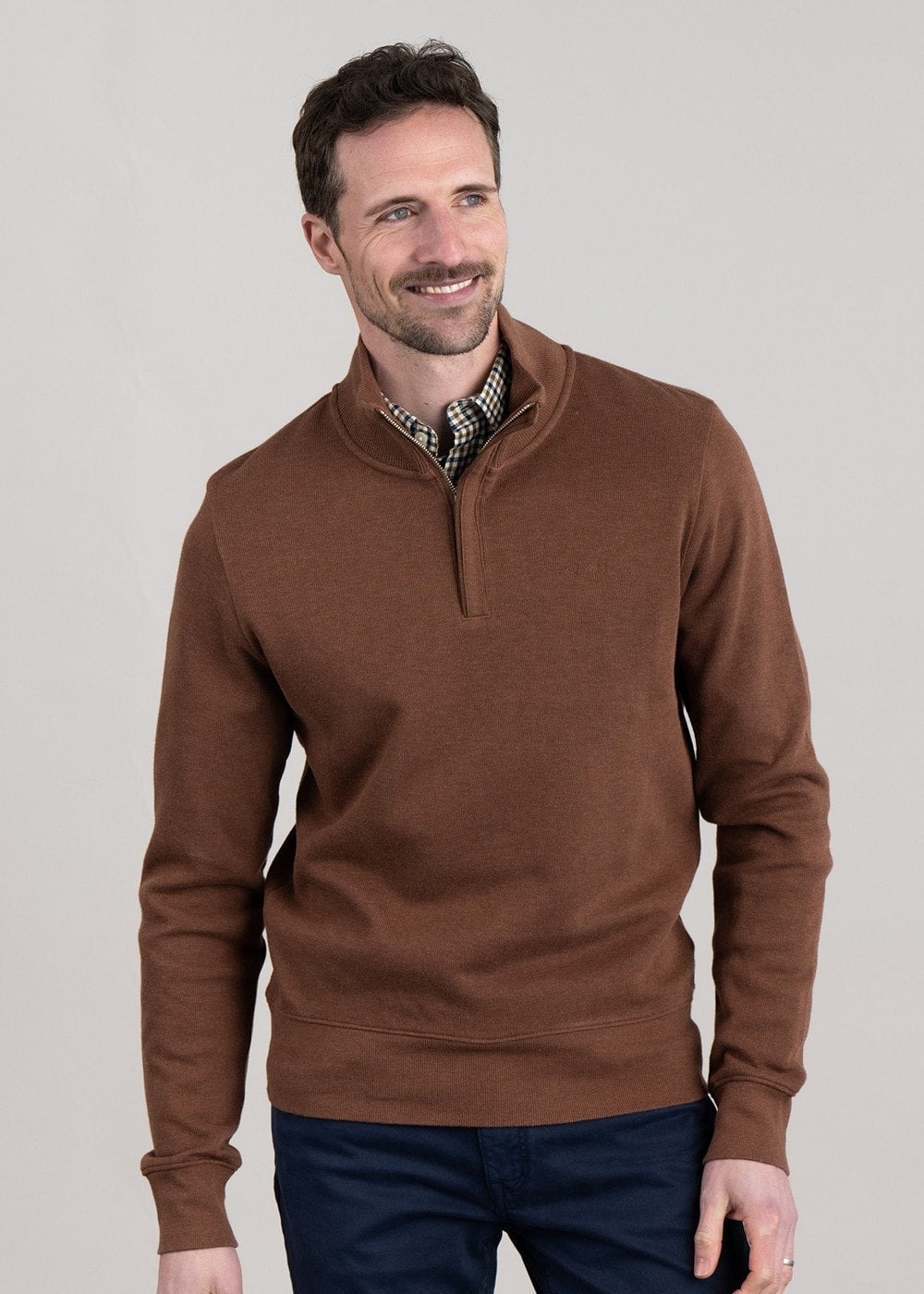 Sacker Rib Half Zip - Weathered Brown - 4