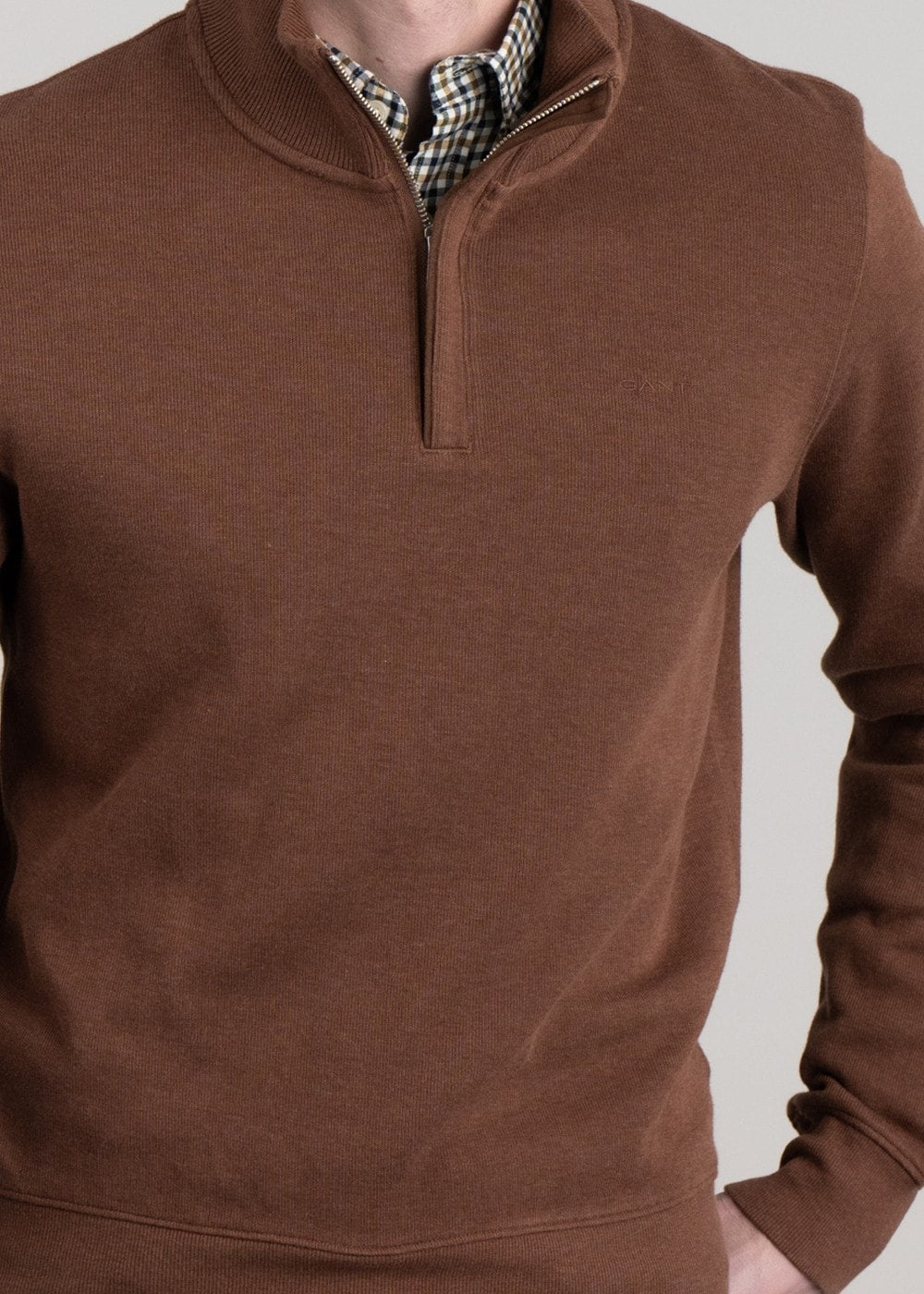 Sacker Rib Half Zip - Weathered Brown - 5