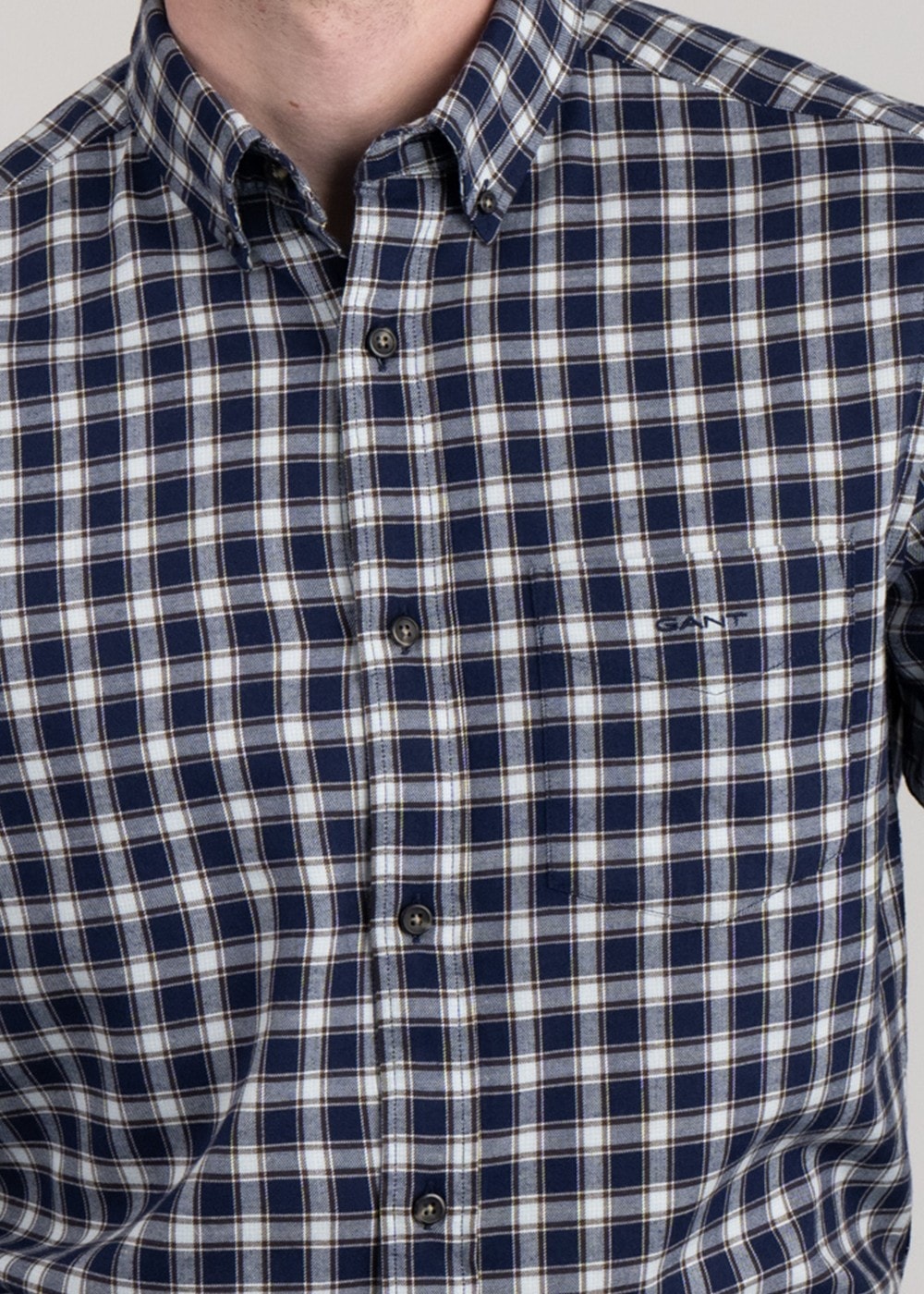 Micro Tartan Flannel Shirt - Classic Blue - 4