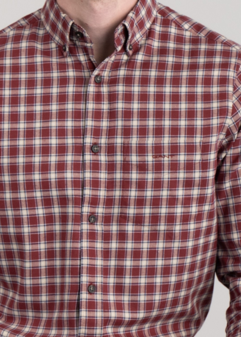 Micro Tartan Flannel Shirt - Plumped Red - 4