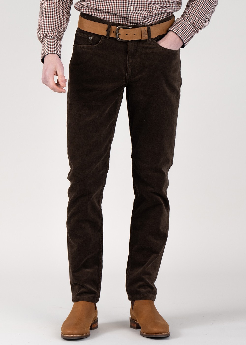 Regular Cord Jeans - Rich Brown - 1