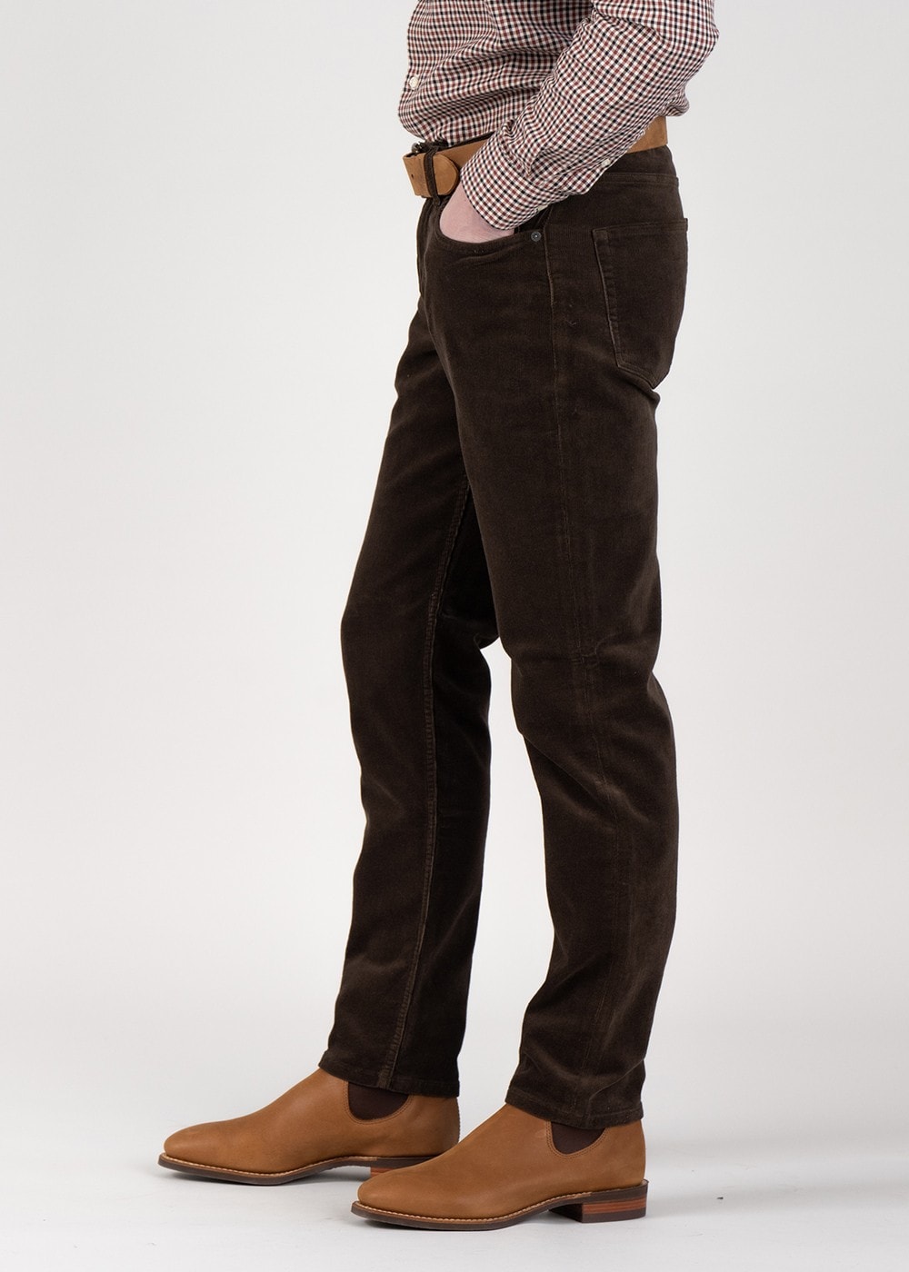 Regular Cord Jeans - Rich Brown - 2