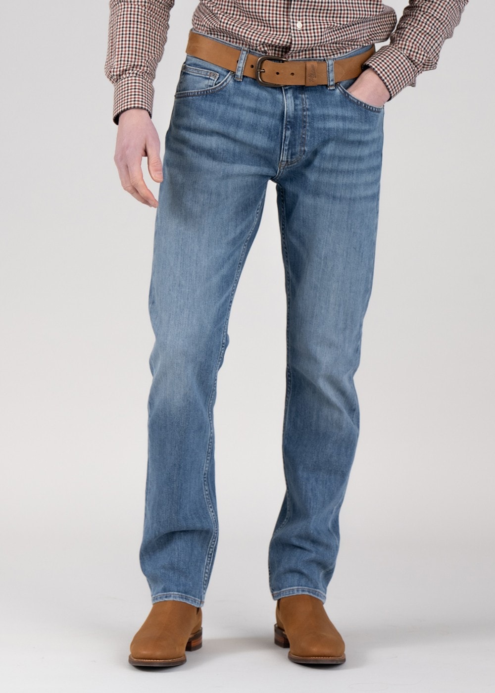 Regular Jeans - Mid Blue Worn In - 1