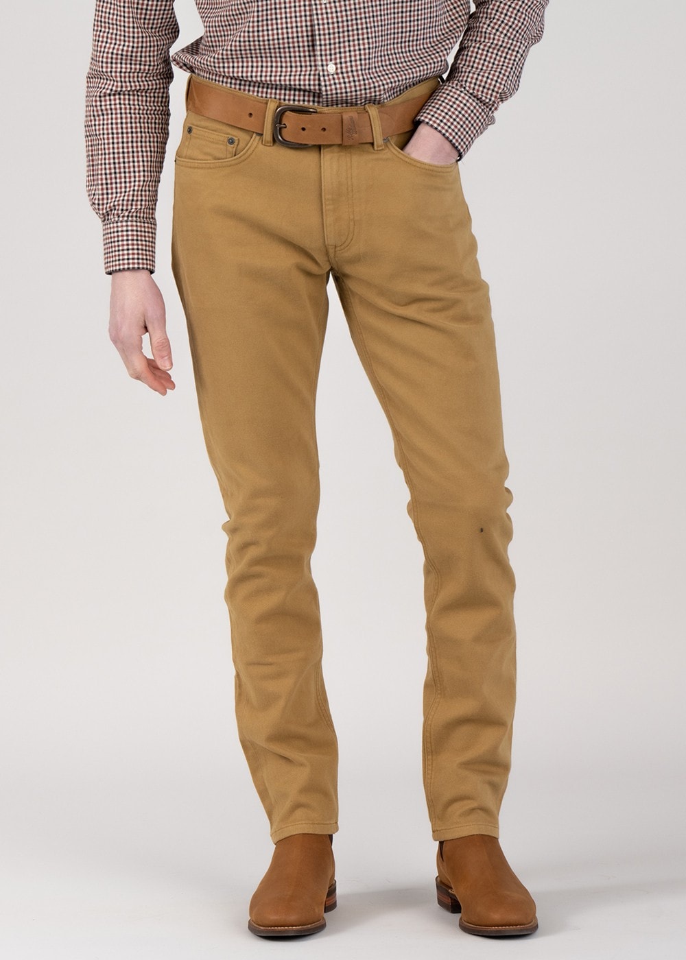 Regular Twill Jeans - Mustard Beige - 1