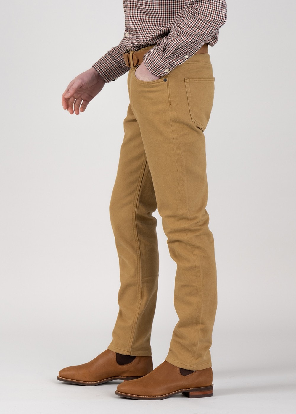 Regular Twill Jeans - Mustard Beige - 3