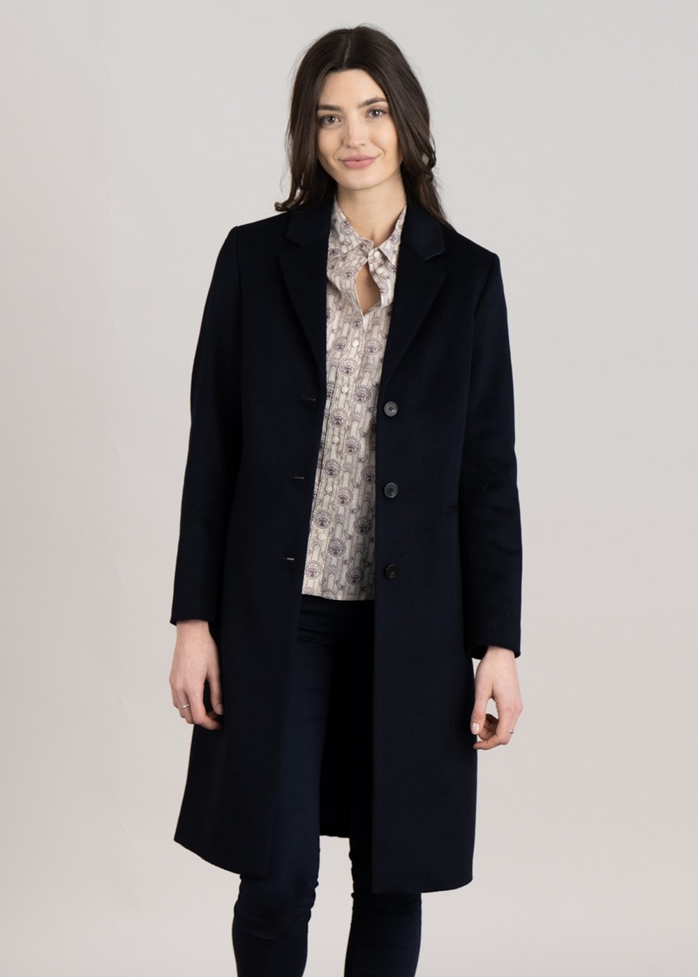 Wool Tailored Coat - Evening Blue - 1