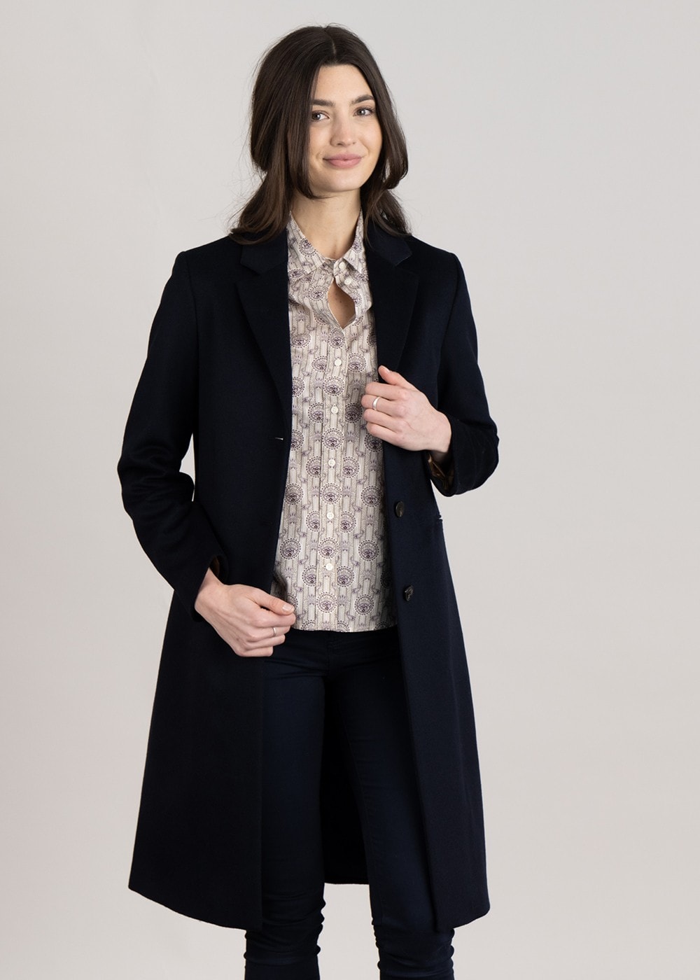 Wool Tailored Coat - Evening Blue - 3