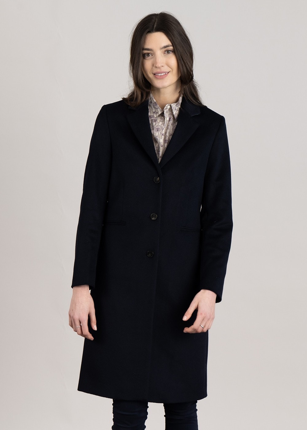 Wool Tailored Coat - Evening Blue - 4