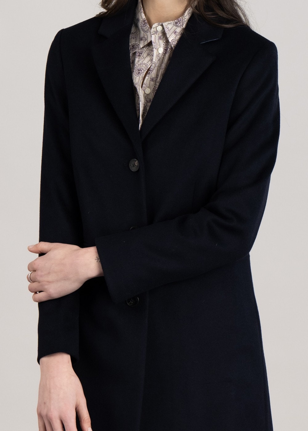 Wool Tailored Coat - Evening Blue - 5