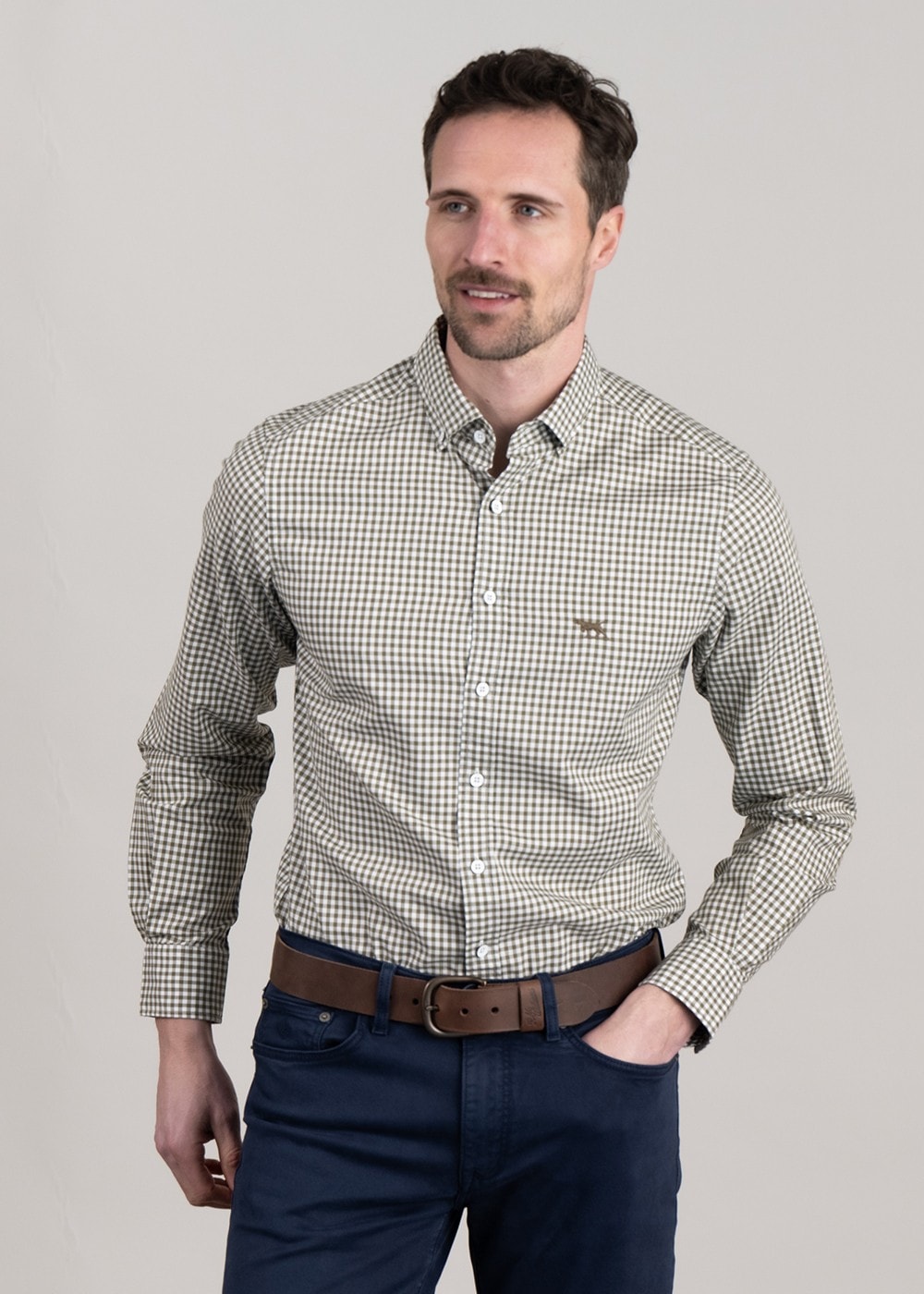 Superfine Gunn Check Oxford Shirt - Loden - 2