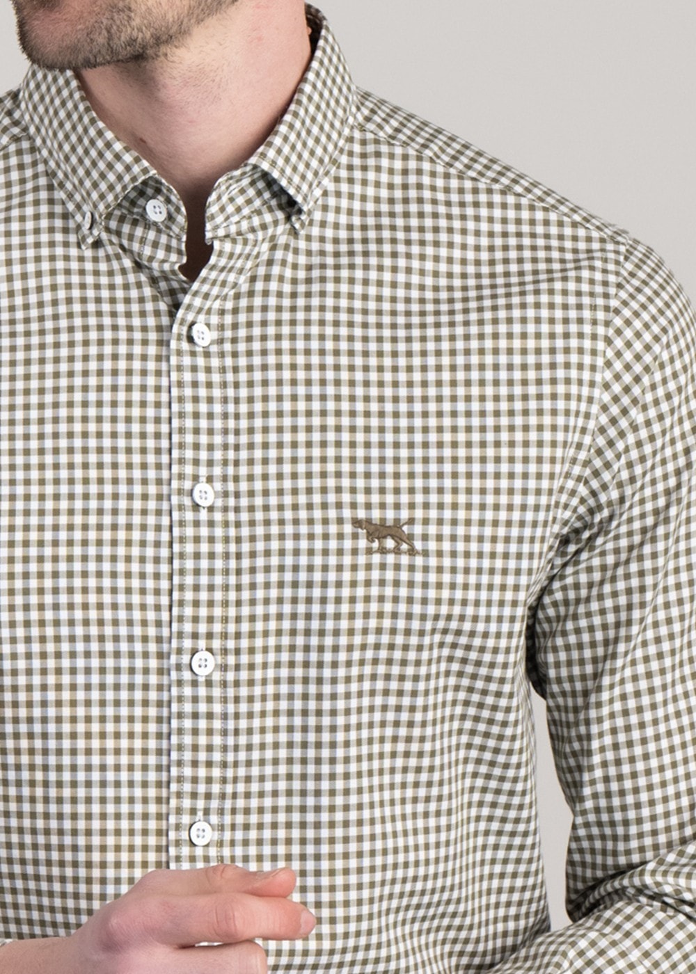 Superfine Gunn Check Oxford Shirt - Loden - 3