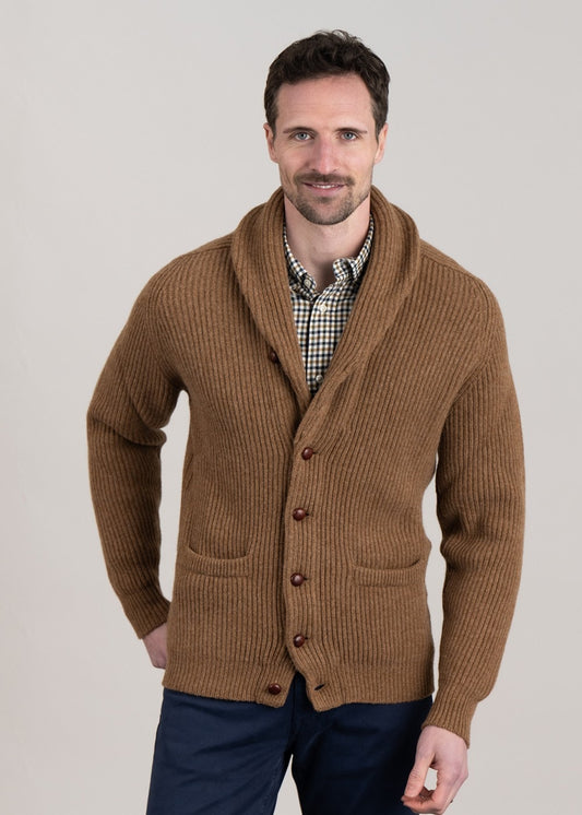 Lambswool Windsor Shawl Jacket - Driftwood - 1