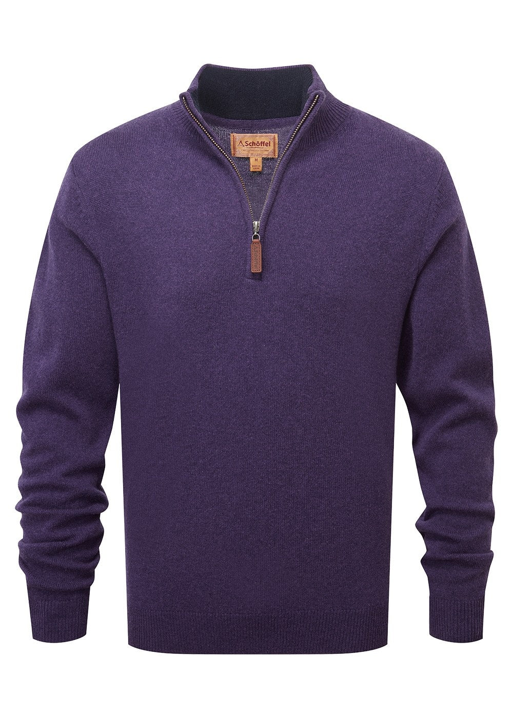 Lambswool Zip Neck Jumper - Bramble - 5