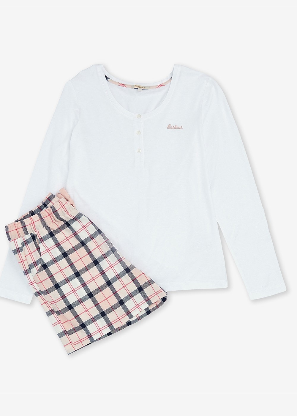 Etta Henley Pyjama Set - Pink and Navy Tartan - 8