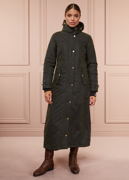 Wax Longline Field Coat - Dark Olive - 1