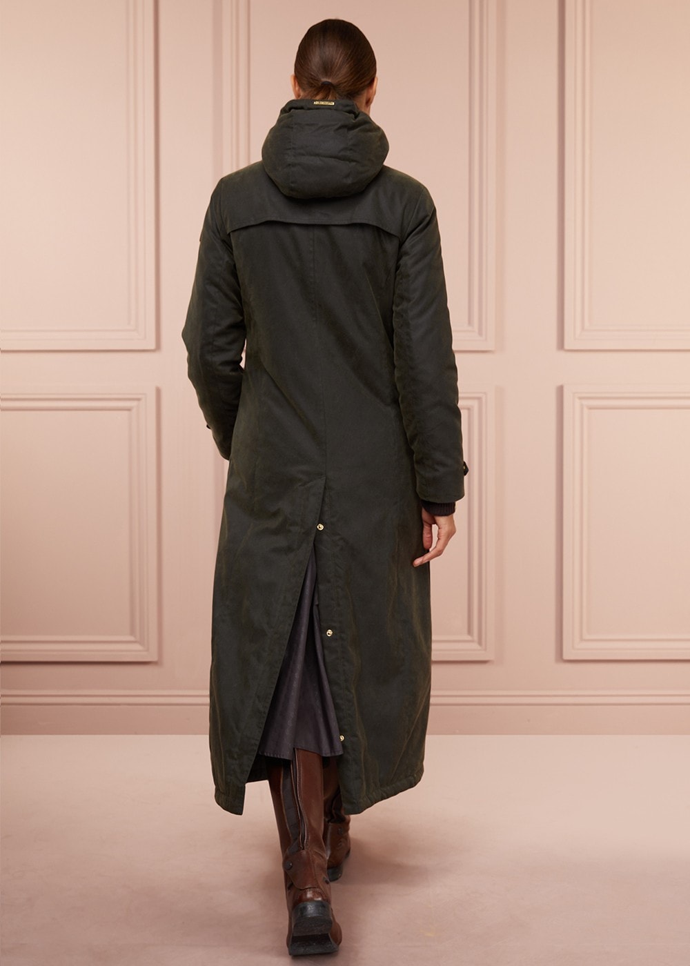 Wax Longline Field Coat - Dark Olive - 2