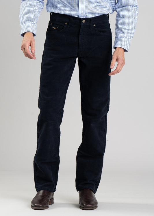 Overseer Luxury Moleskin Jeans - Navy - 1