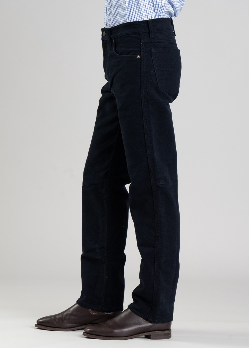 Overseer Luxury Moleskin Jeans - Navy - 2