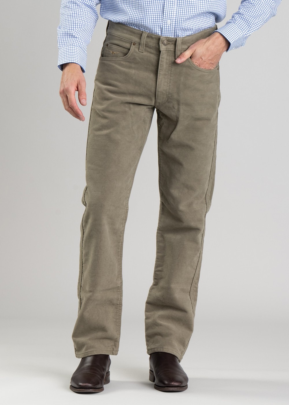 Overseer Luxury Moleskin Jeans - Lovat - 1