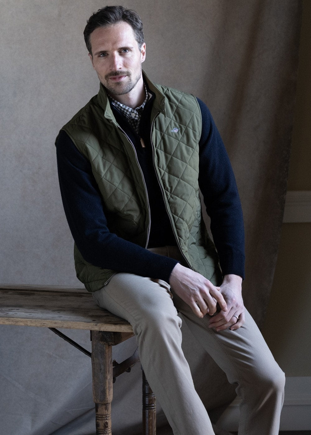 Quilted Windcheater Vest - Juniper Green - 2